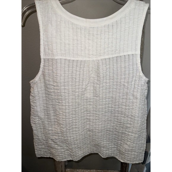 Sundance White Waffle Cotton Sleeveless Tank Top Six MD Spring Summer Women’s - Picture 3 of 5